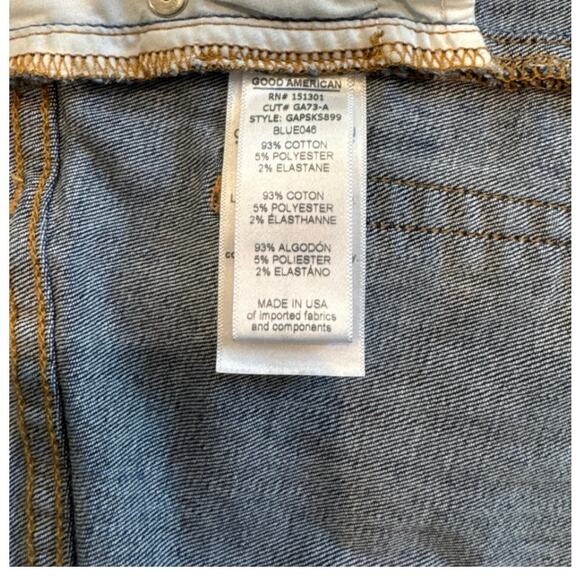 MSRP $149 Good American Dark Denim Back Slit Skirt Size 8/29 | SAME DAY SHIP - Picture 6 of 8